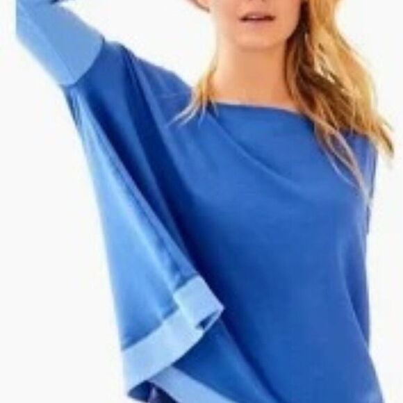 Lilly Pulitzer Shiloh Poncho In Beckon Blue Size XXS/XS - Picture 1 of 8